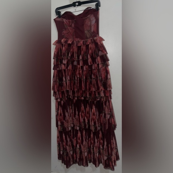 Anthropologie Hutch Nalina Strapless Floral Tiered Tulle Maxi Dress NWOT - Picture 10 of 16